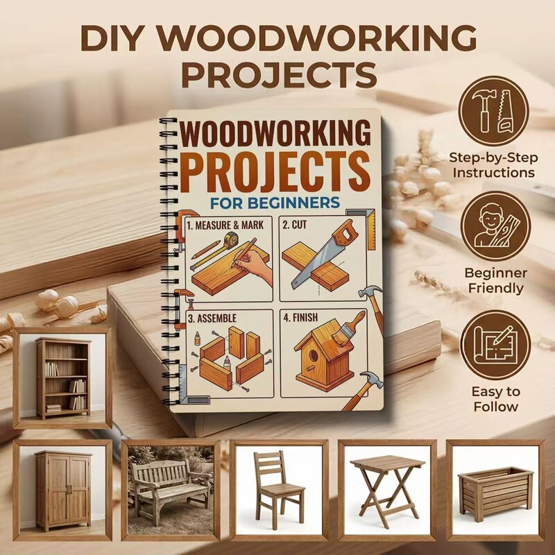 Cross-Border New Popular Woodworking Project Plan Notebook Suitable for Beginners Cross-Border New Popular Woodworking Project Plan Notebook Suitable for Beginners