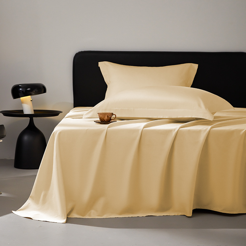 2024 lujo ligero 100 sábanas de algodón largo de algodón satin hotel hogar puede dormir desnudo sábanas de color sólido sábanas de Monet