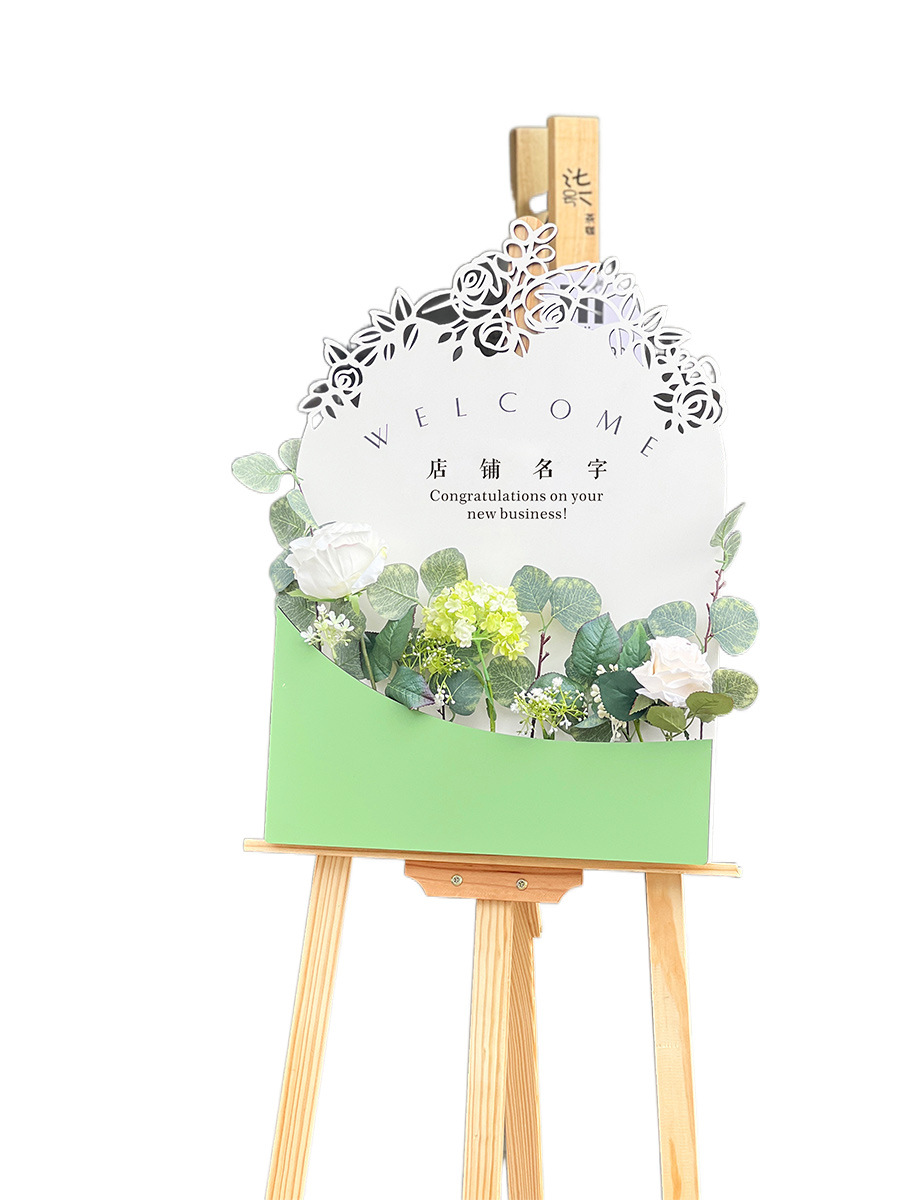 상점 개점 축하 미용실 문 광고 환영 표시 시뮬레이션 꽃 3 차원 프로모션 웨딩 디스플레이 환영 표시