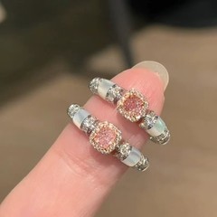 甘いピンクの方糖は貝の母の指輪の2025の新型の爆発金の軽豪華な高級感の指環の小さい大衆の食事の指の指輪をまねます。