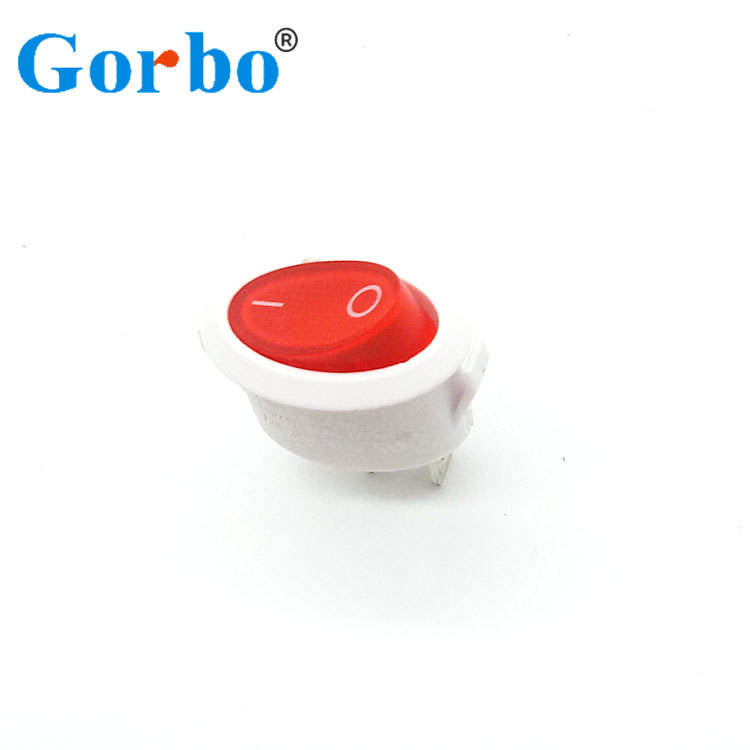 船型开关 椭圆翘板开关 KCD1三脚三挡白色底座红盖电源开关3脚3档