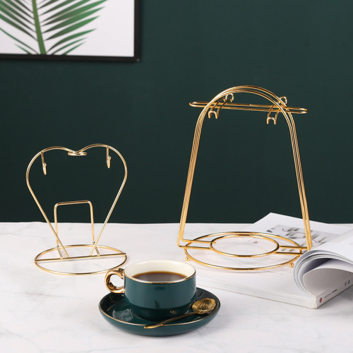Simple coffee cup and saucer rack Home storage rack red wine cup storage rack European style creative coffee cup and saucer rack