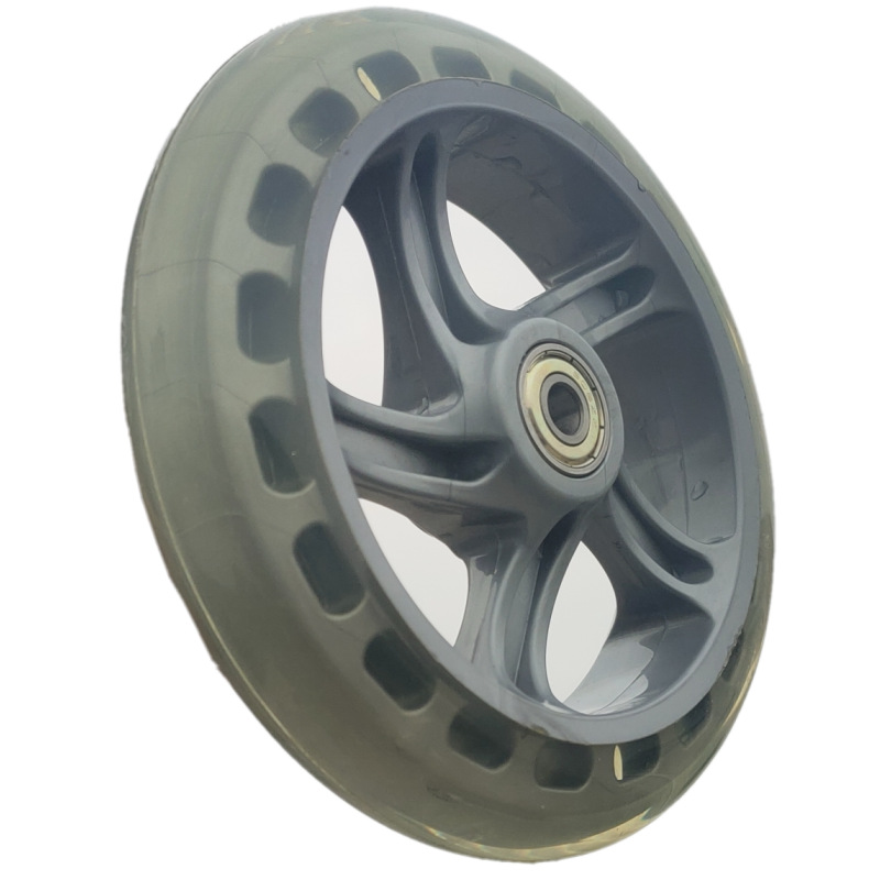 6 pulgadas respetuoso del medio ambiente resistente al desgaste mudo rueda de poliuretano sólido scooter accesorios carro equipaje Rueda de la caja de herramientas PU
