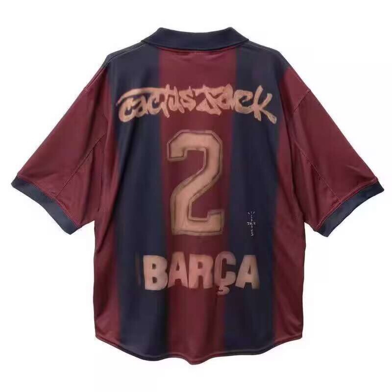 2000/01 Barcelona Home Retro Joint Jersey Football Uniform Short Sleeve T-Shirt Loose Top Summer Breathable