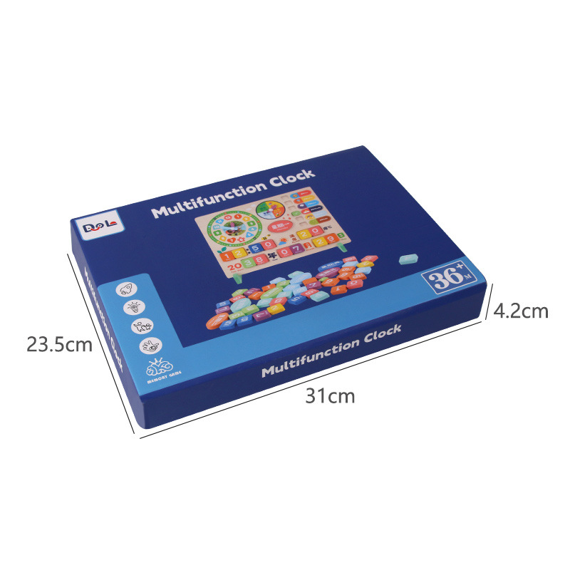 Multifuncional calendario perpetuo calendario de madera puzzle dibujos animados digitales tablero cognitivo decoración infantil juguete puzzle