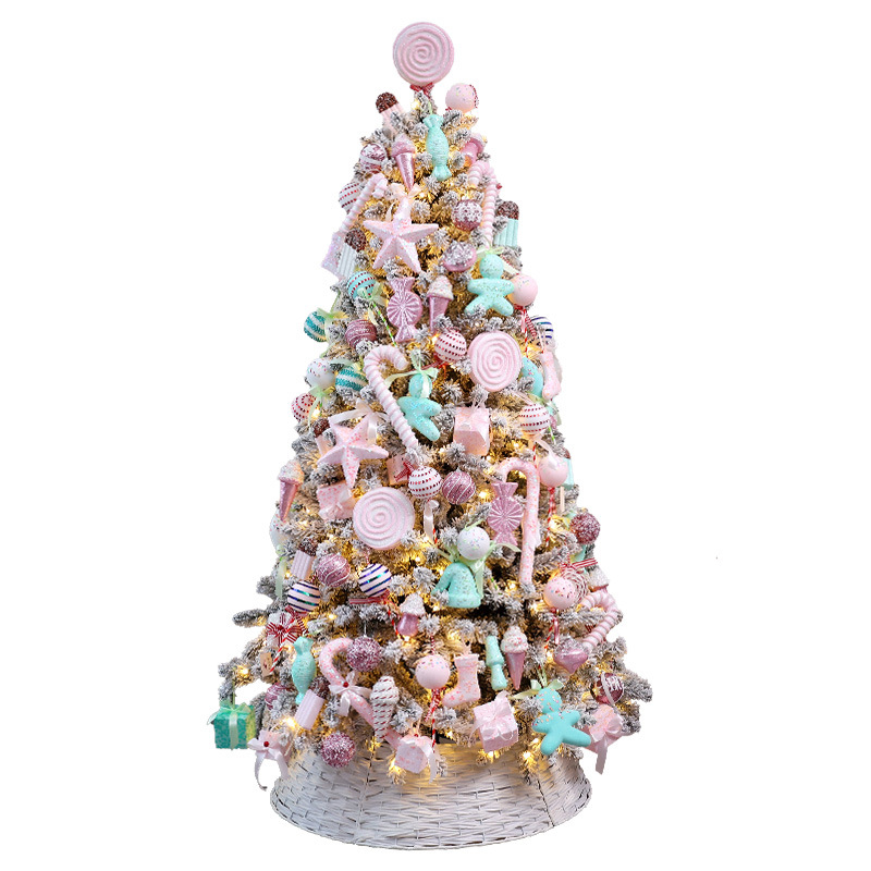 árbol de navidad, árbol de navidad, decoración de navidad, macarón flocado, árbol de navidad, paquete de árbol grande