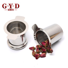 304不鏽鋼茶漏 帶蓋雙耳泡茶器 家用沖茶過濾器 隔茶葉器 廠家