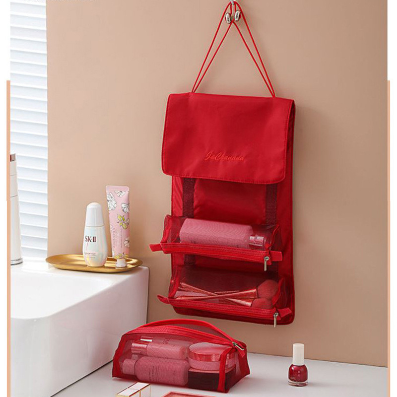 Printable Travel Folding Cosmetic Bag Set Combination Lazy Wandering Bag Mesh Hanging Roll Toiletry Bag