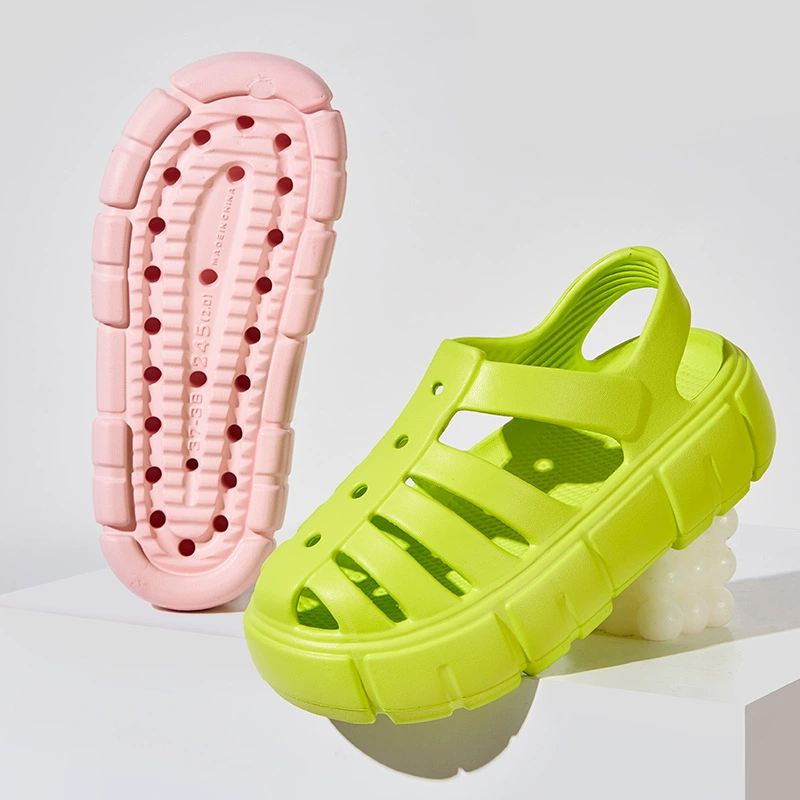 Новые Римские сандалии толстой подошвой спортивная верхняя одежда EVA Crocs обувь Баотоу пляжные тапочки с плоской подошвой повседневный стиль