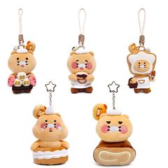 正版授权 KAKAO FRIENDS-choonsik春喜猫面包坊毛绒挂件包钥匙扣