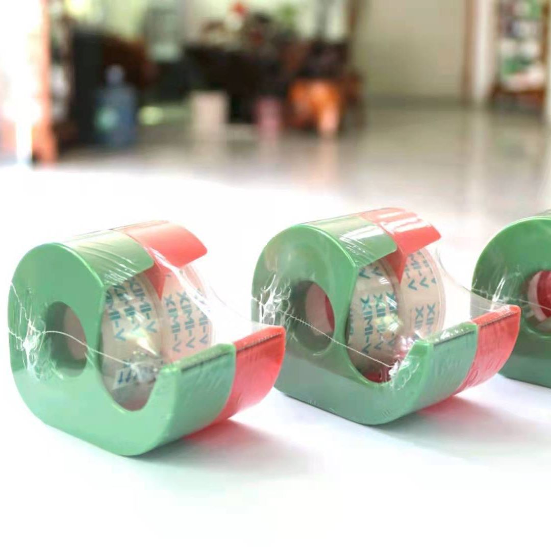 厂家直销  学生超透文具胶带配切割器  组合办公文具胶带