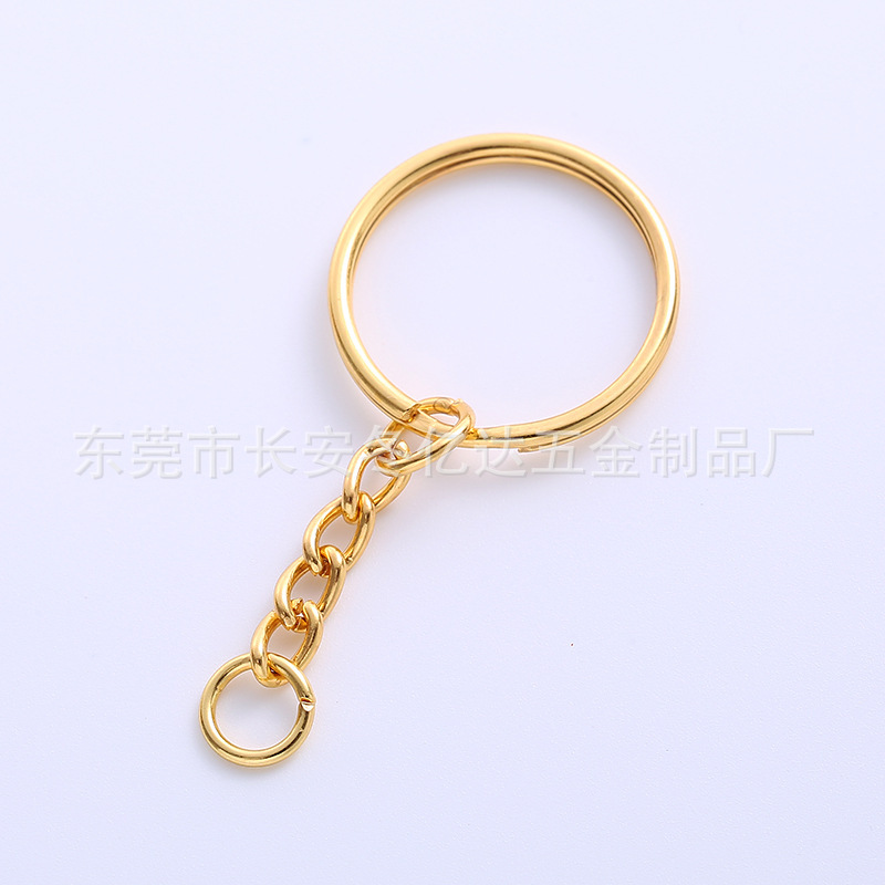 卸売り鉄製キーホルダーチェーン付き25mm絞り + 4本チェーンdiy手作りアクセサリーキーホルダー|undefined