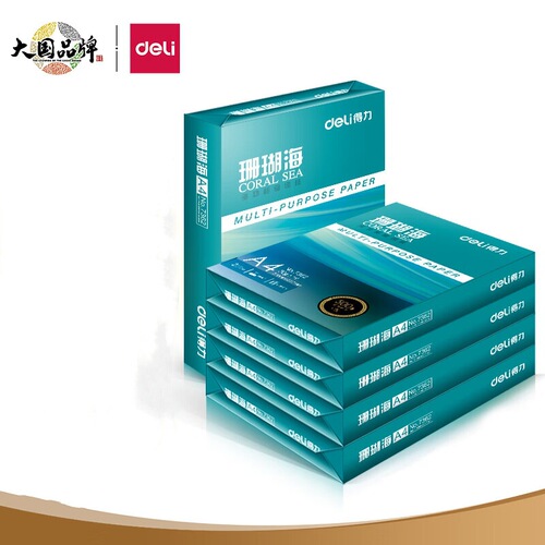Deli A4 printing paper copy paper double-sided a4 draft paper white paper 500 sheets of office paper full box office supplies