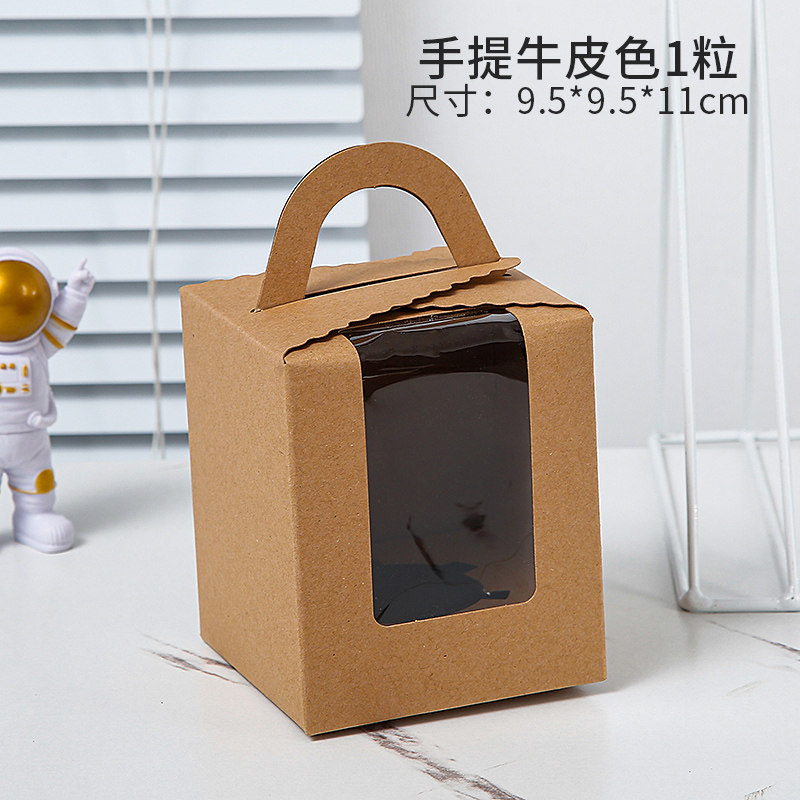 Caja de cupcake portátil cupcake transparente ventana pequeña taza de pastel de la tarde té tarta caja de embalaje de postre