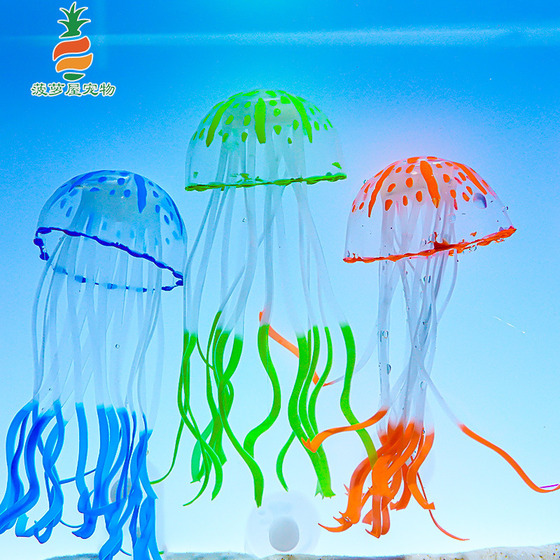 Hot Sale Fish Tank Landscape Decoration Fake Aquatic Soft Coral Color Simulation Jellyfish Sea Tank in stock Straight Hair