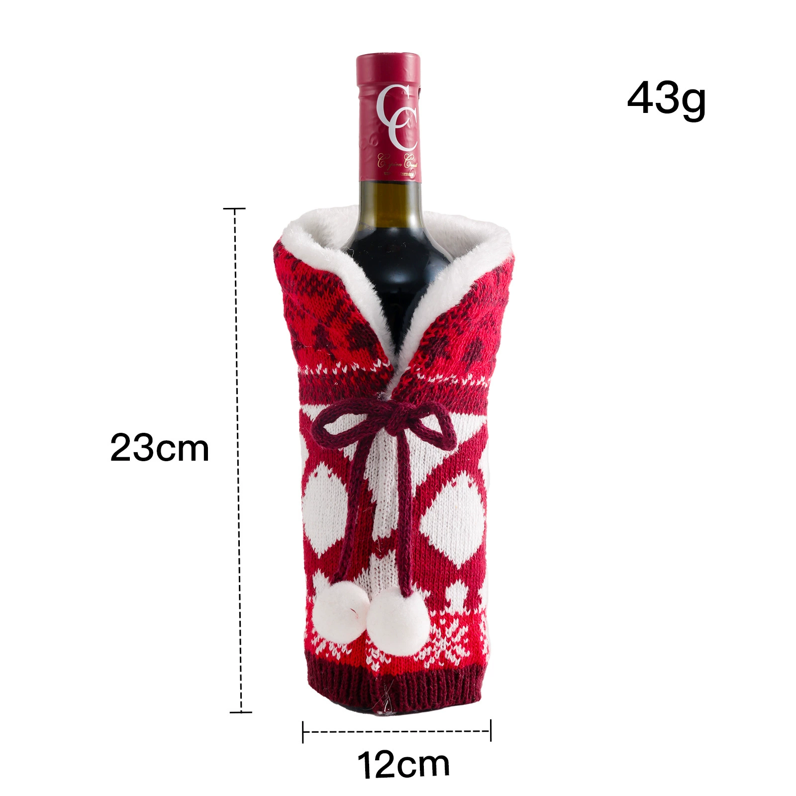 2021 кросс‑бордер новый шарик для пряжи knitted red wine набор рождественских украшений атмосфера принадлежности набор для украшения бутылки вина