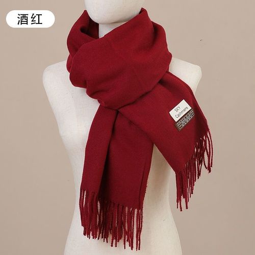Scarf Women's Scarf Winter Women's Scarf Warm Scarf Imitation Cashmere Scarf Solid Color Autumn and Winter Scarf Wholesale