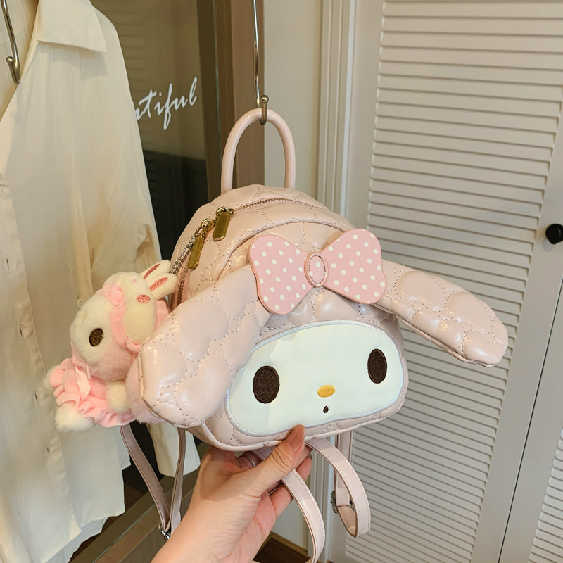 Mochila de hombro de conejo suave, mochila de hombro encantadora, mujer, 2026 nueva moda coreana, mochila simple y dulce.