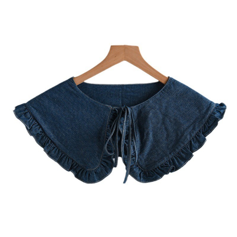 Universal false collar, denim shirt, style