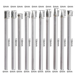 Carbide rotary file with extended handle 6x6x150mm tungsten steel grinding head metal jade wood grinding tool