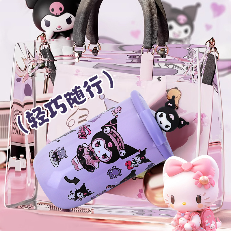 Taza termo Sanrio Kulomi Taza de agua nueva para niños Botella de agua aislante portátil de alto valor para niñas Regalo de cumpleaños