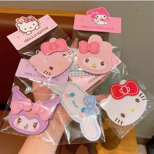 Children's Jewelry Sanrio Bangs Sticker Broken Hair Artifact Baby Velcro Hair Card Girl's Head Finishing Hair Sticker