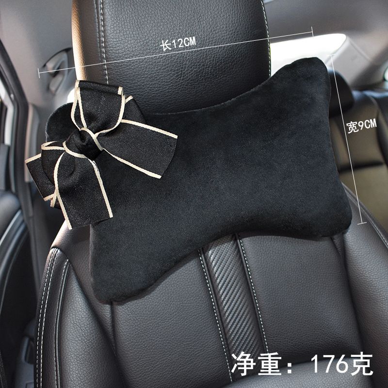 車のヘッドレストの首の枕の背もたれの車のシートの枕のかわいい蝶結びの車の首の枕のセットの女性|undefined