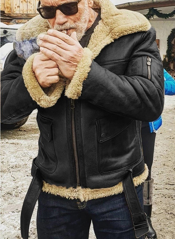 Moška oblačila Debela krznena usnjena jakna Zimska nova moška jakna z integriranim krznom_voghion.com