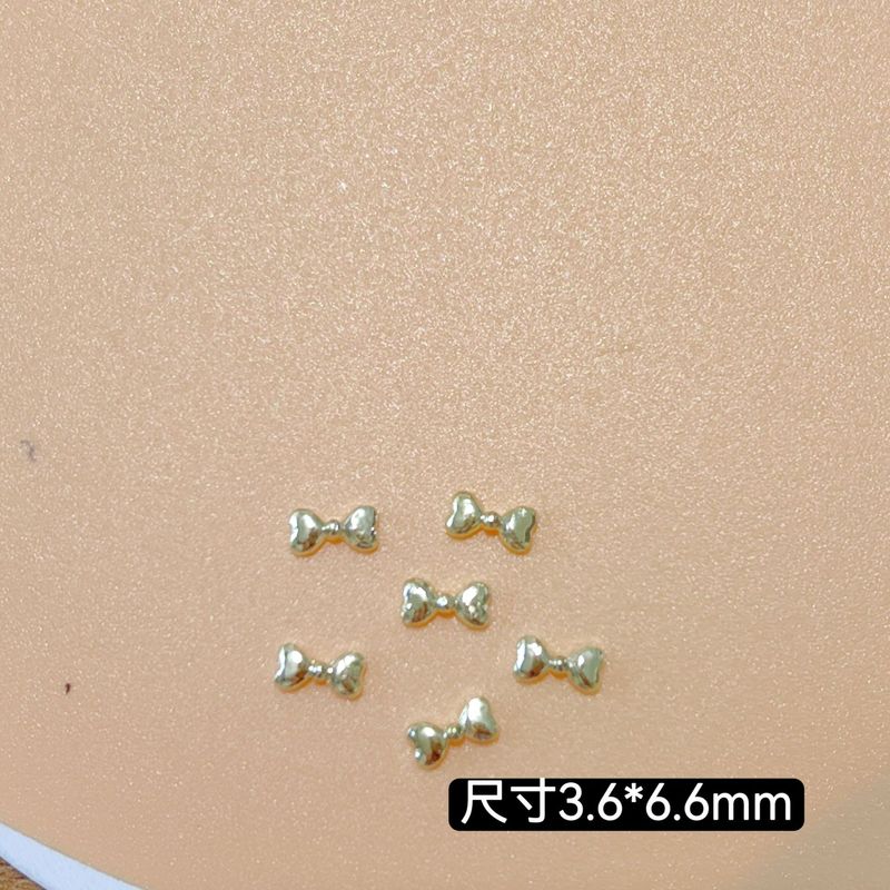 美甲法式蝴蝶结飘带饰品新款合金甜心百搭迷你桃心领结指甲装饰品|undefined