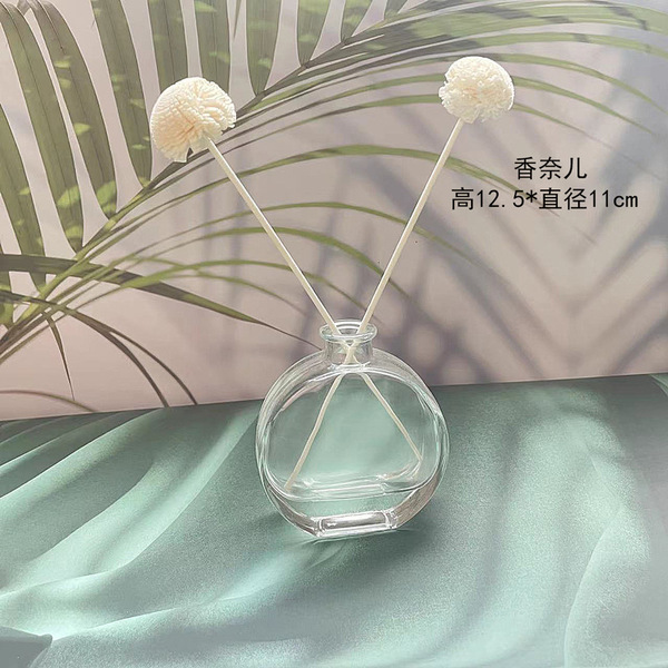 Retro light luxury relief transparent French mini glass vase living…