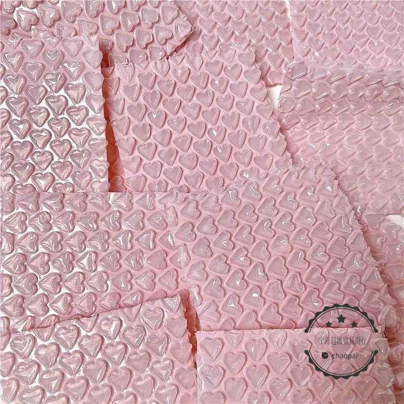 Розовый пакет с пузырчатой пленкой, красочный, утолщенный, ударопрочный, упаковочный пакет с пузырчатой бумагой в форме сердца, экспресс-пена