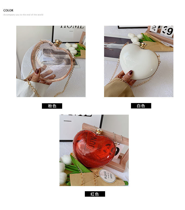 Acrylic Transparent Heart-shape Chain Shoulder Messenger Bag Wholesale display picture 17