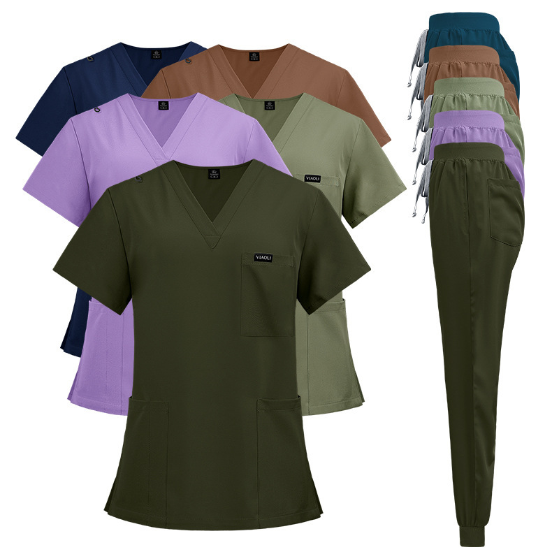 New color Amazon operating room short sleeve hand washing clothes women's skin management nurse clothes surgeon isolation clothes overalls New color Amazon operating room short sleeve hand washing clothes women's skin management nurse clothes surgeon isolation clothes overalls