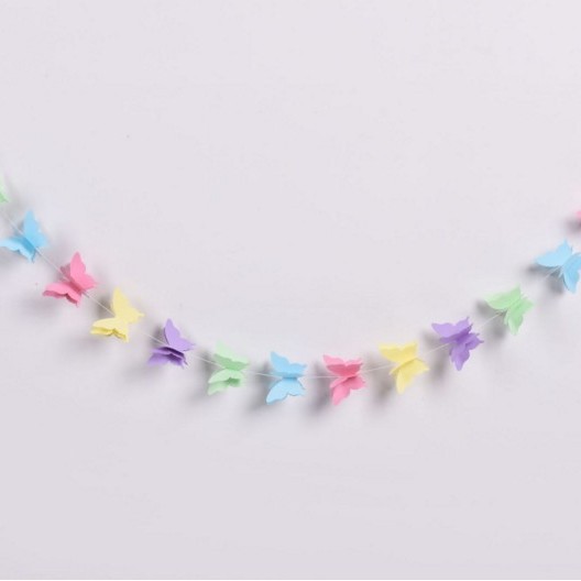 Estrella de cinco puntas en forma de corazón guirnalda colgando cuerda boda cumpleaños ESTRELLA DE Navidad colgante decoración cadena de papel tridimensional tire bandera colgante Adorno