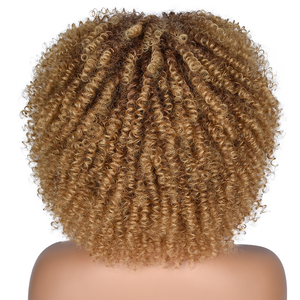 Parrucca sintetica afro corta per donna stile africano_voghion.com