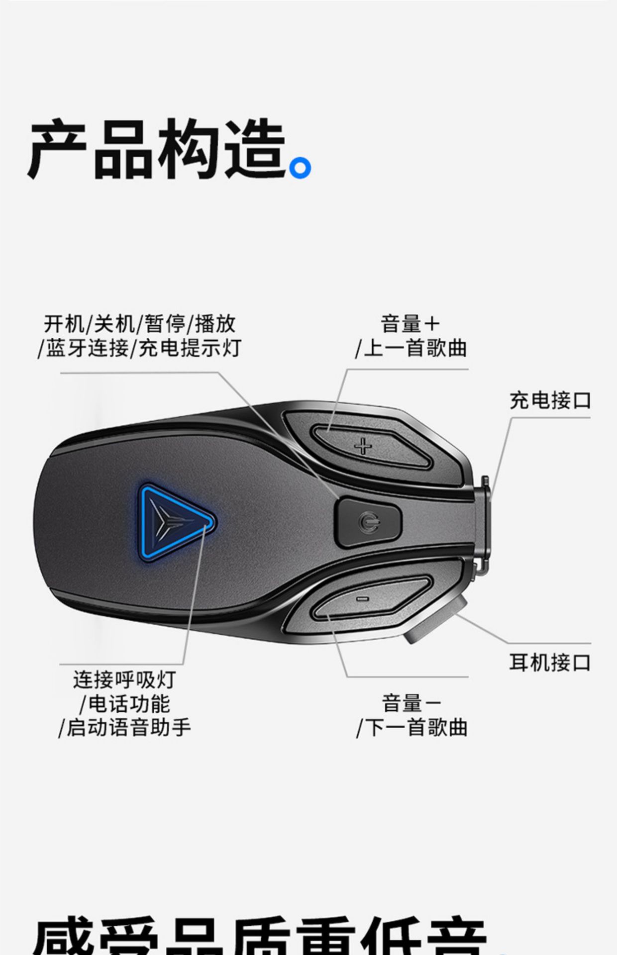 Suitable for General Motorcycle Helmets, Motorcycle Rider Equipment, Full-Face Helmets, Half-Face Helmets, Bluetooth Headsets, Microphones, High-Definition, Long-Lasting