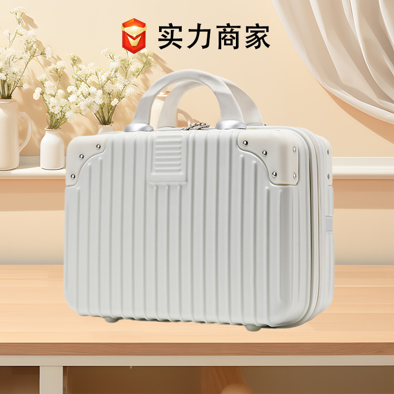 14 pulgadas de equipaje caso cosmético de las mujeres nueva bolsa de viaje en seco Mini caja de almacenamiento portátil caja de la madre y el niño fijo LOGO venta al por mayor