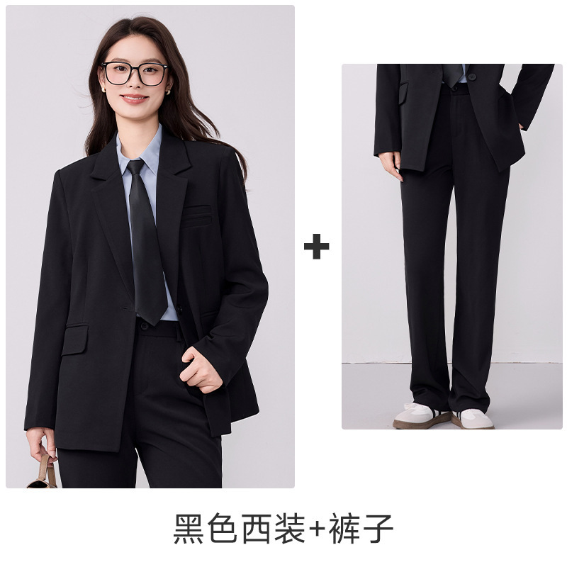 灰色西装套装女2025新款春秋气质高级感职业装正装工作服西服外套|undefined