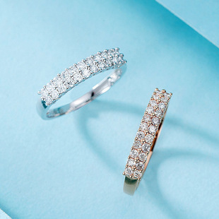 Inlay factory supports any style 18K white gold diamond ring 36 points natural diamond ring female ring Joker