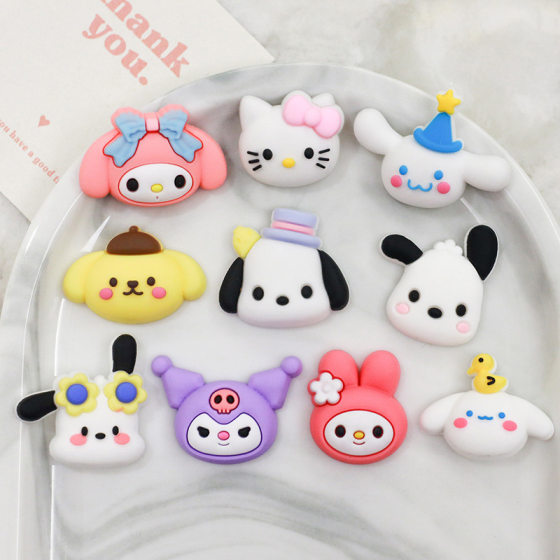 small size Soft Adhesive DIY Sanrio Pudding Dog Pacha KT Accessories Mobile Phone Case Hole Shoes Hairpin Cup Decorative Sticker