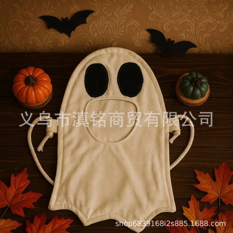 跨境创意可爱鬼糖果袋万圣节鬼肩包图案不给糖就捣蛋儿童糖果袋|undefined