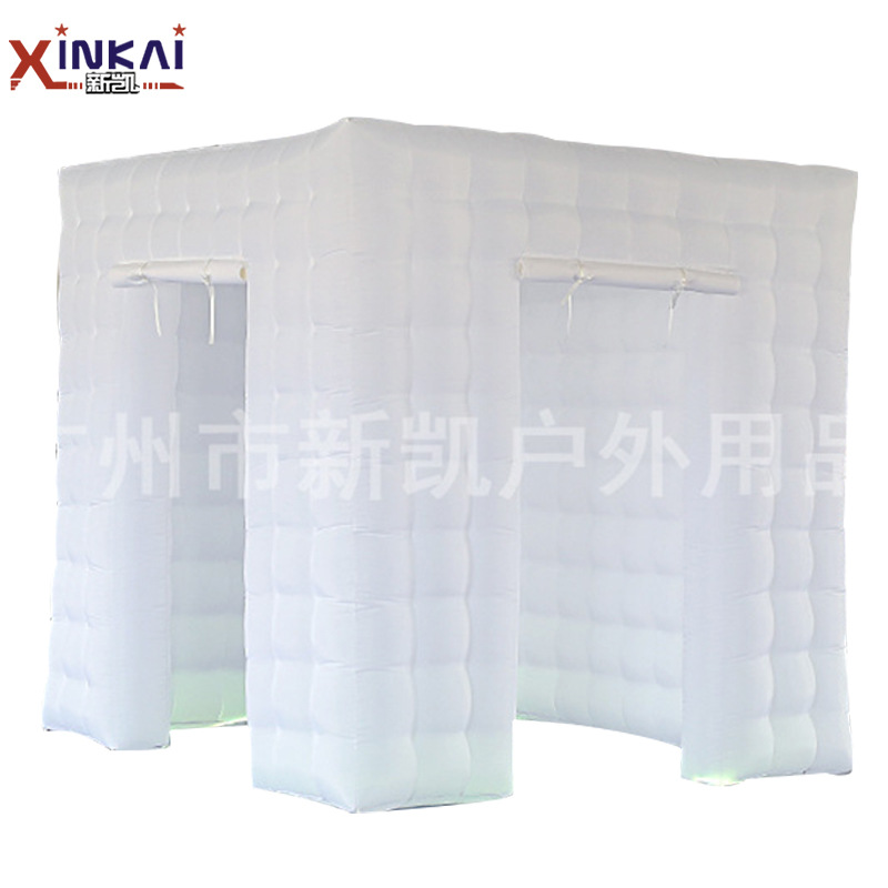 工厂充气方形双中门充气摄影棚娱乐大型创意LED彩色自拍帐篷