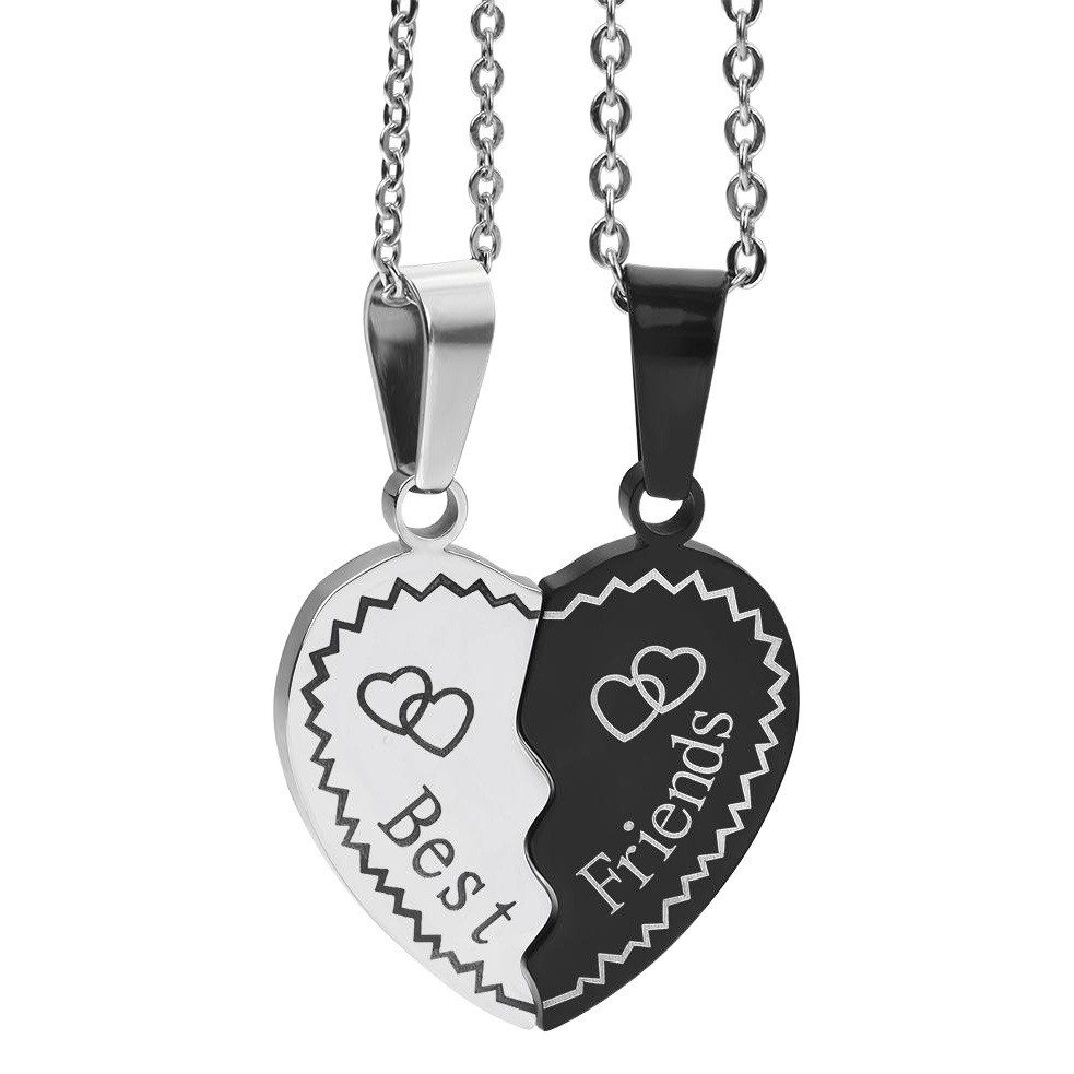 Europeo y americano personalizado buenos amigos serie empalmados amor mejores amigos amistad buenas hermanas collar de acero inoxidable