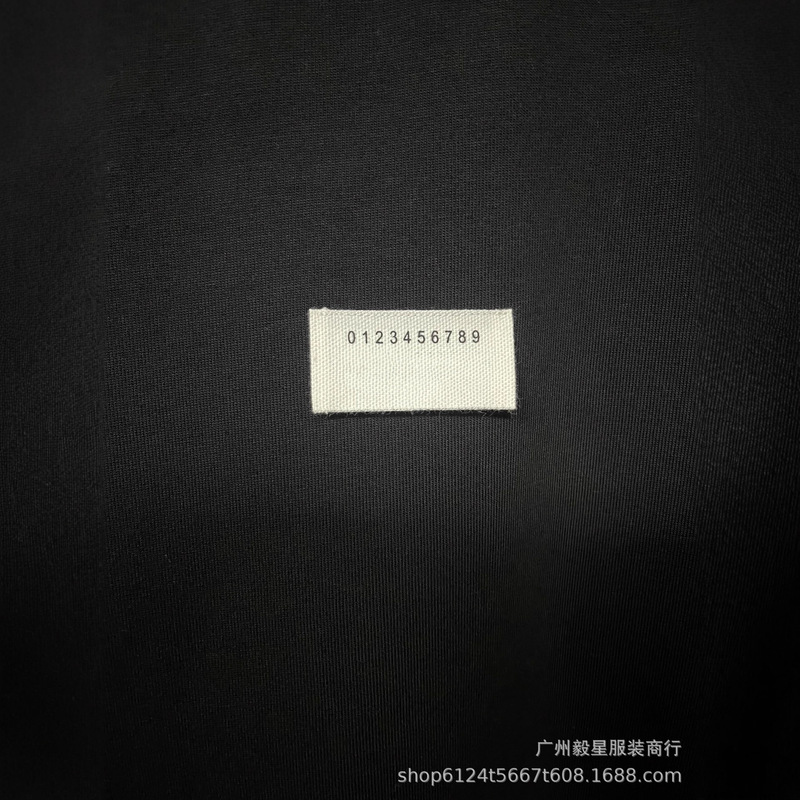 重磅400克MM6 数字外标签刺绣短袖圆领短袖OS宽松百搭欧美男女T恤|undefined