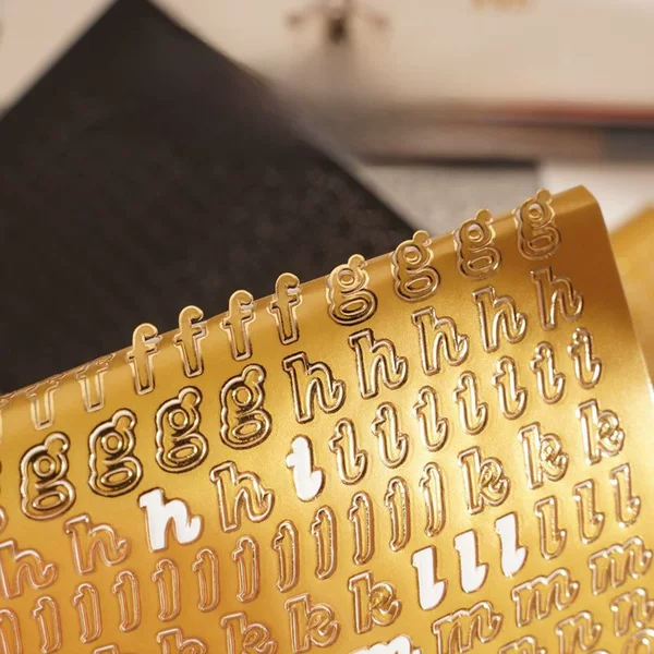 Ins-Style Gold and Silver Letter Stickers DIY Journal Card Material High-Value English Decorative Scenery Journal Stickers