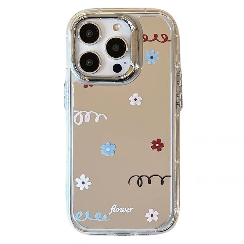 Primavera ins flores de línea simple adecuado para iphone14 soporte 16ProMax Apple 15P funda para teléfono móvil 13 mujeres
