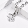 Brand bracelet hip-hop style stainless steel, pendant heart shaped with letters, fashionable jewelry, Japanese and Korean, internet celebrity