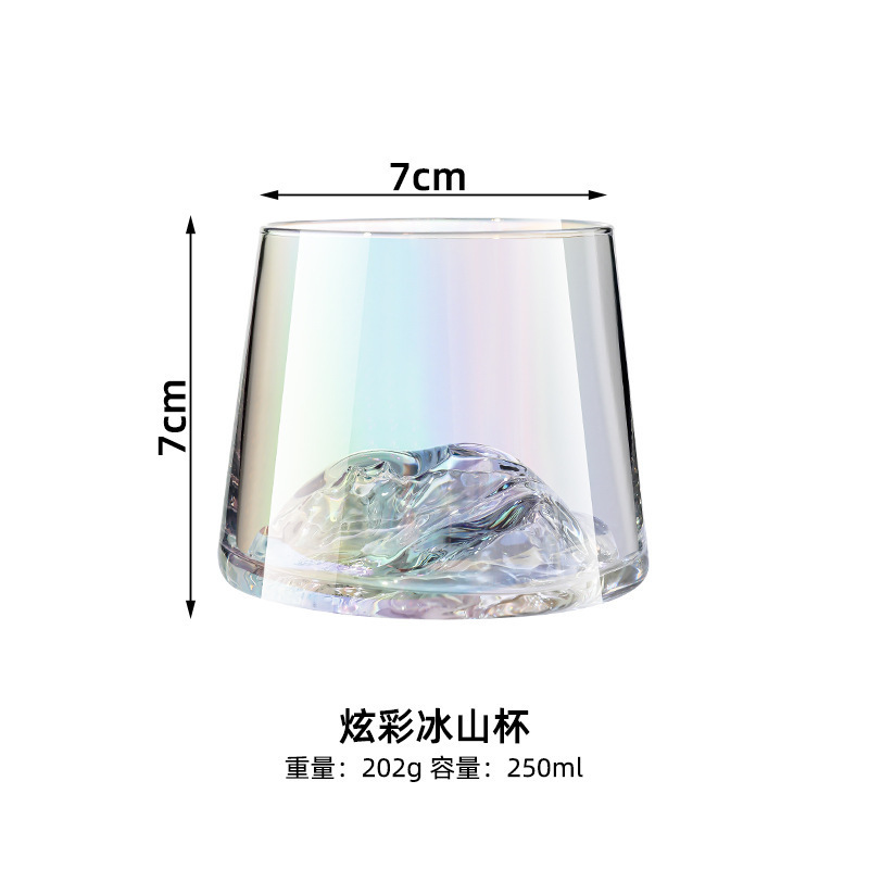 Taza de cristal superior de montaña Fuji Taza de vidrio de montaña de nieve japonesa Taza de agua Taza de té Taza de whisky