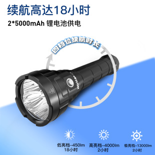 Sophieen Walker Dl70 Diving Flashlight Strong Light 13000Lm Professional Outdoor Night Diving Fishing Protection