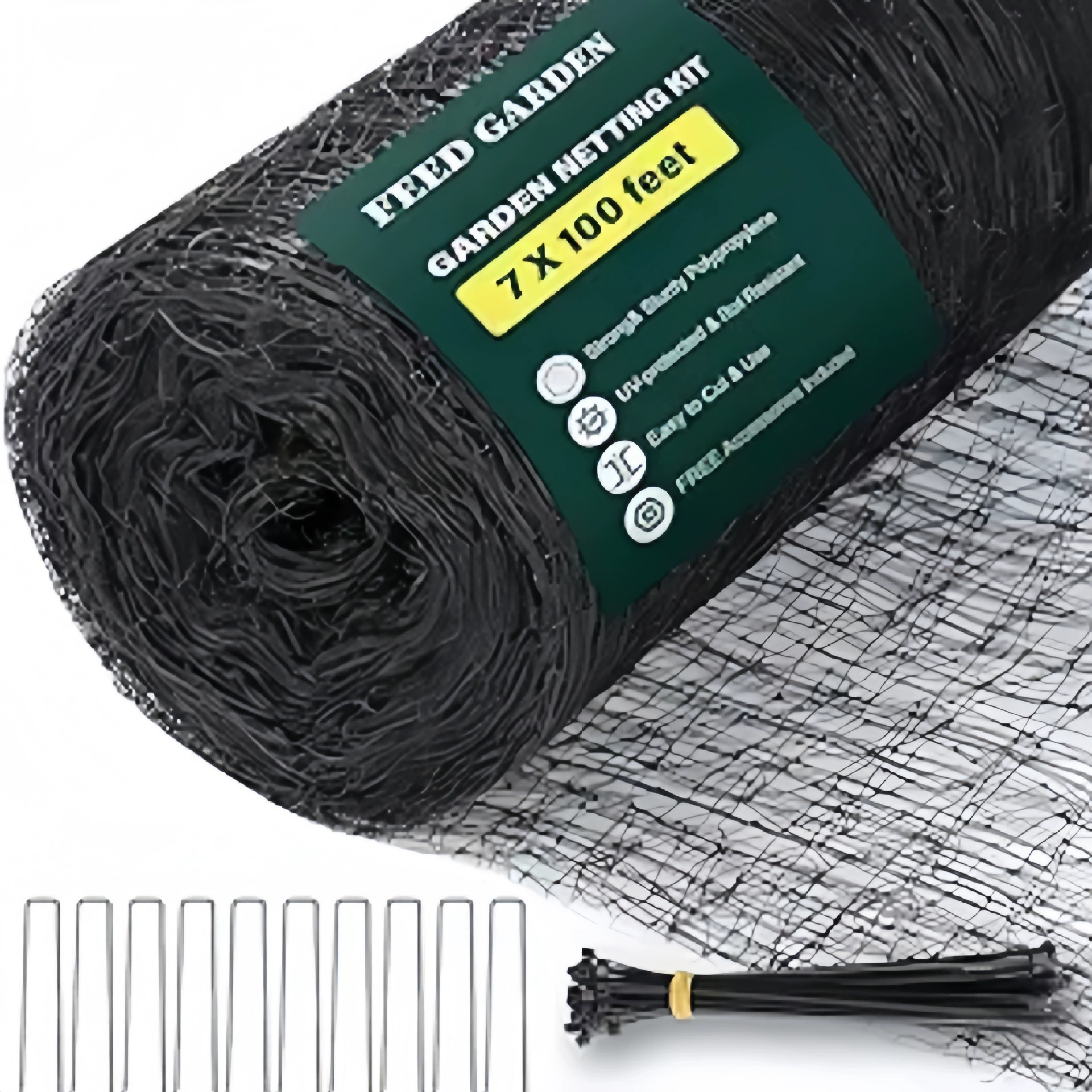 Пластиковая сетка из полипропилена, 7*100 футов, черная, для защиты растений от оленей, сетка для защиты сада от птиц и оленей